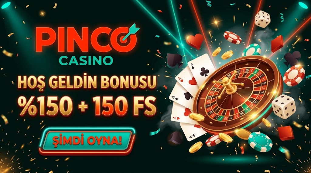 Pinco rulet masası ve promosyon karşılama ekranı