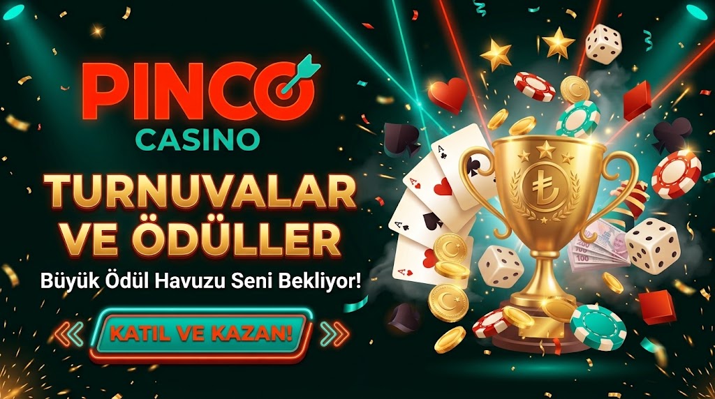 Pinco casino turnuvalar ve ödül etkinlikleri arayüzü